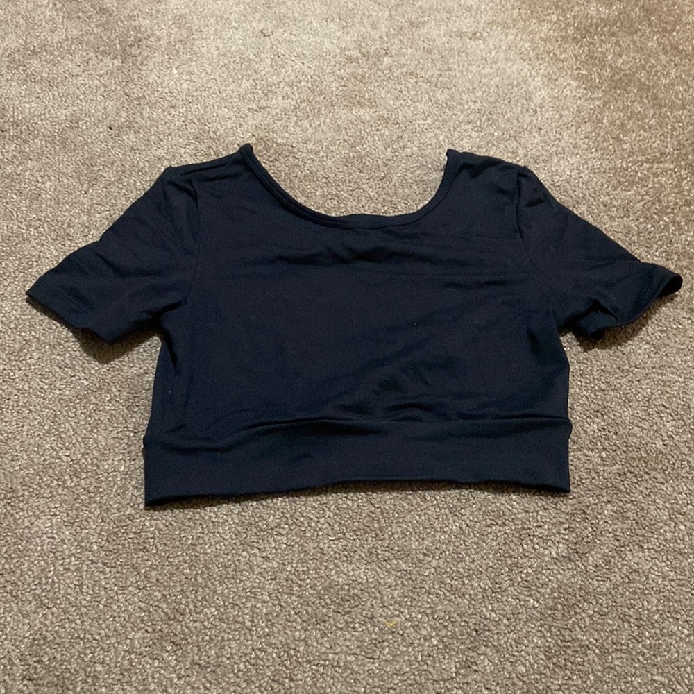2/$20 Tight Cropped Black Workout Top